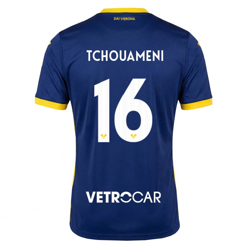Danxen Criança Camisola Alex Tchouameni #16 Azul Real Amarelo Branco Principal 2026/27 Camisa