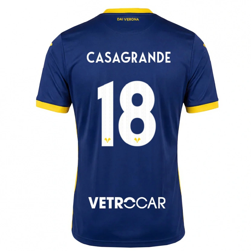 Danxen Criança Camisola Davide Casagrande #18 Azul Real Amarelo Branco Principal 2026/27 Camisa
