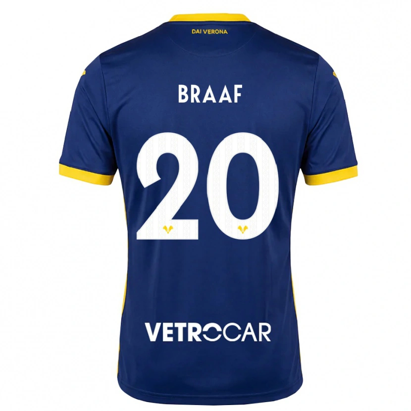 Danxen Criança Camisola Jayden Braaf #20 Azul Real Amarelo Branco Principal 2026/27 Camisa