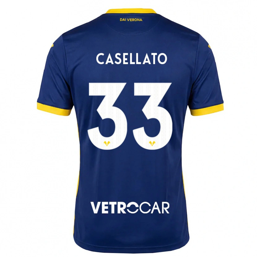 Danxen Criança Camisola Elisa Casellato #33 Azul Real Amarelo Branco Principal 2026/27 Camisa