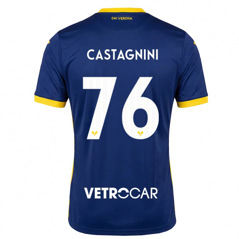 Danxen Criança Camisola Mirko Castagnini #76 Azul Real Amarelo Branco Principal 2026/27 Camisa