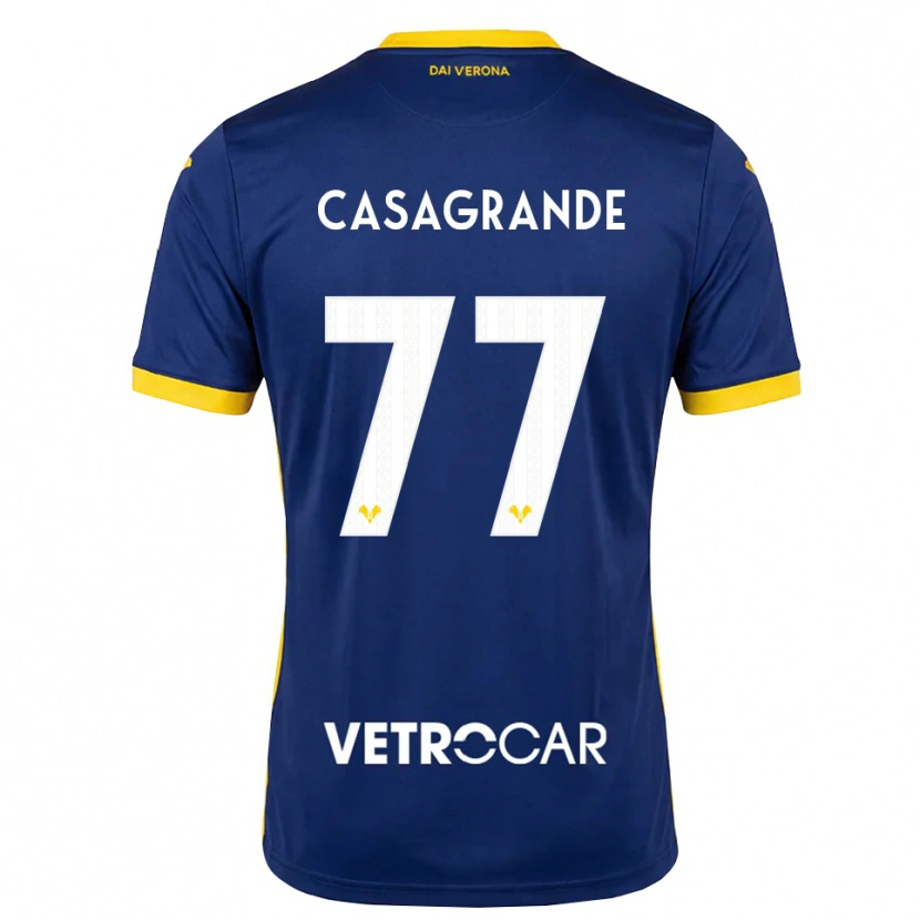 Danxen Criança Camisola Tommaso Casagrande #77 Azul Real Amarelo Branco Principal 2026/27 Camisa
