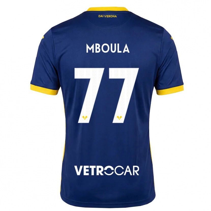 Danxen Criança Camisola Jordi Mboula #77 Azul Real Amarelo Branco Principal 2026/27 Camisa