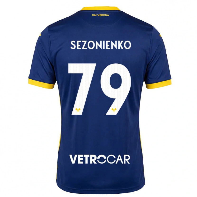 Danxen Criança Camisola Kacper Sezonienko #79 Azul Real Amarelo Branco Principal 2026/27 Camisa
