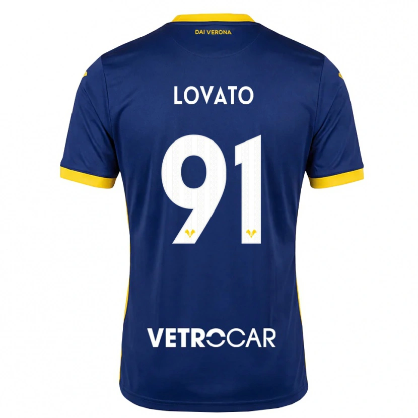 Danxen Criança Camisola Enrico Lovato #91 Azul Real Amarelo Branco Principal 2026/27 Camisa