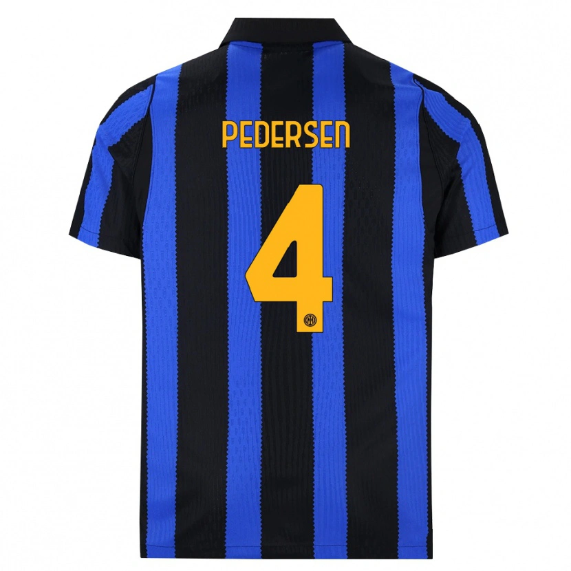 Danxen Criança Camisola Sofie Junge Pedersen #4 Preto Azul Amarelo Principal 2026/27 Camisa