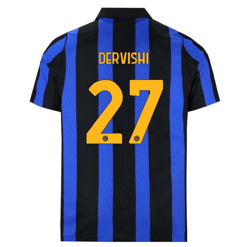 Danxen Criança Camisola Kristian Dervishi #27 Preto Azul Amarelo Principal 2026/27 Camisa