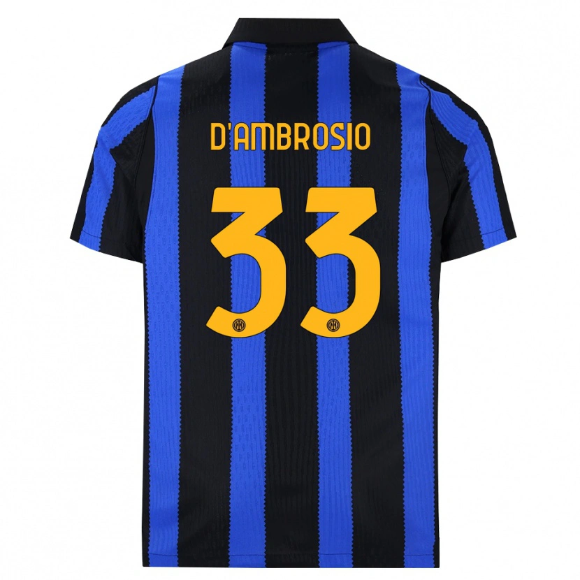 Danxen Criança Camisola Danilo D'ambrosio #33 Preto Azul Amarelo Principal 2026/27 Camisa