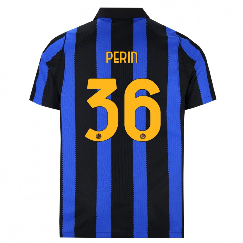 Danxen Criança Camisola Nicolo Perin #36 Preto Azul Amarelo Principal 2026/27 Camisa