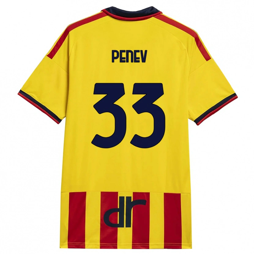 Danxen Criança Camisola Plamen Penev #33 Amarelo Vermelho Principal 2026/27 Camisa