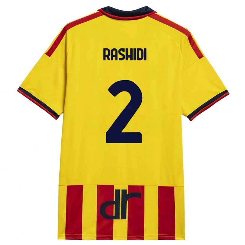Danxen Criança Camisola William Rashidi #2 Amarelo Vermelho Principal 2026/27 Camisa