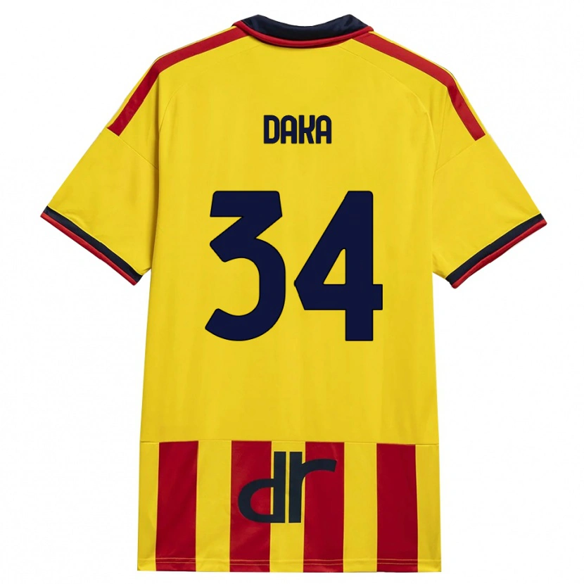 Danxen Criança Camisola Dario Daka #34 Amarelo Vermelho Principal 2026/27 Camisa