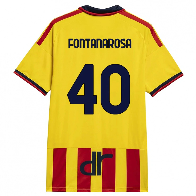 Danxen Criança Camisola Andrea Fontanarosa #40 Amarelo Vermelho Principal 2026/27 Camisa