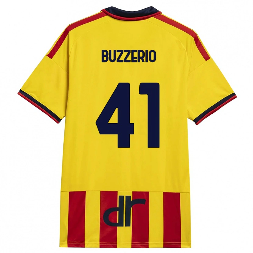 Danxen Criança Camisola Mattia Buzzerio #41 Amarelo Vermelho Principal 2026/27 Camisa