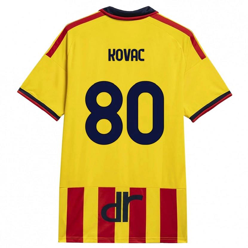 Danxen Criança Camisola Niko Kovač #80 Amarelo Vermelho Principal 2026/27 Camisa