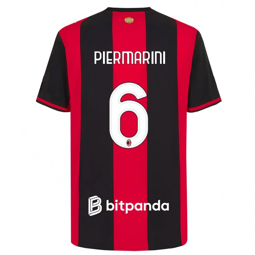 Danxen Criança Camisola Mattia Piermarini #6 Vermelho Preto Branco Principal 2026/27 Camisa