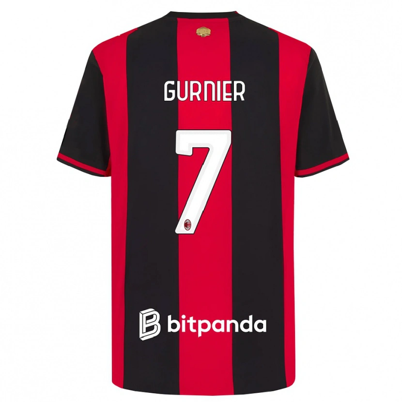 Danxen Criança Camisola Aurelien Guernier #7 Vermelho Preto Branco Principal 2026/27 Camisa