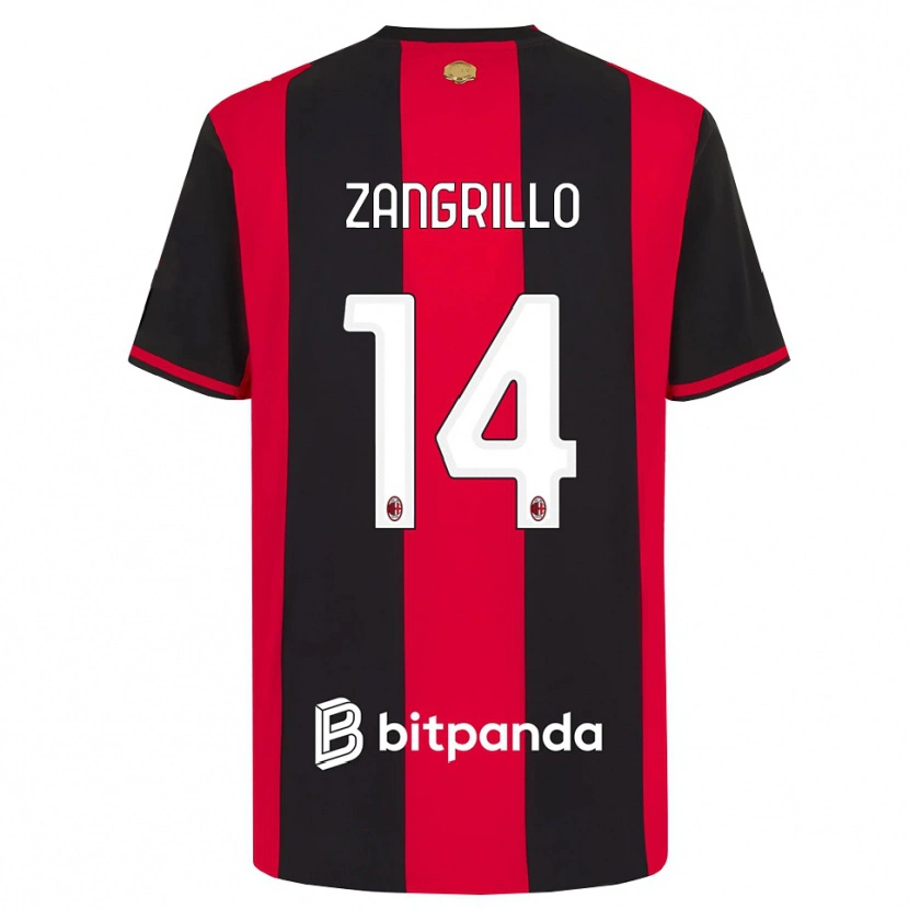 Danxen Criança Camisola Giacomo Zangrillo #14 Vermelho Preto Branco Principal 2026/27 Camisa