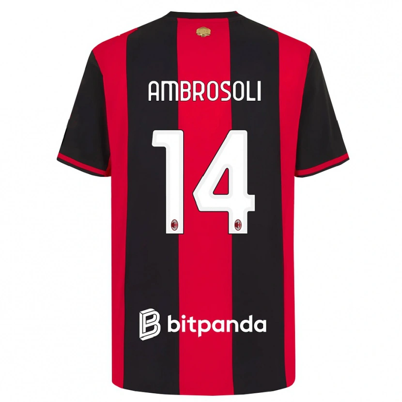 Danxen Criança Camisola Pietro Ambrosoli #14 Vermelho Preto Branco Principal 2026/27 Camisa