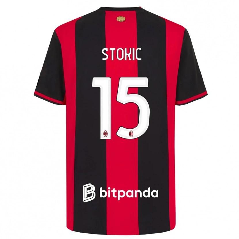 Danxen Criança Camisola Sara Stokić #15 Vermelho Preto Branco Principal 2026/27 Camisa