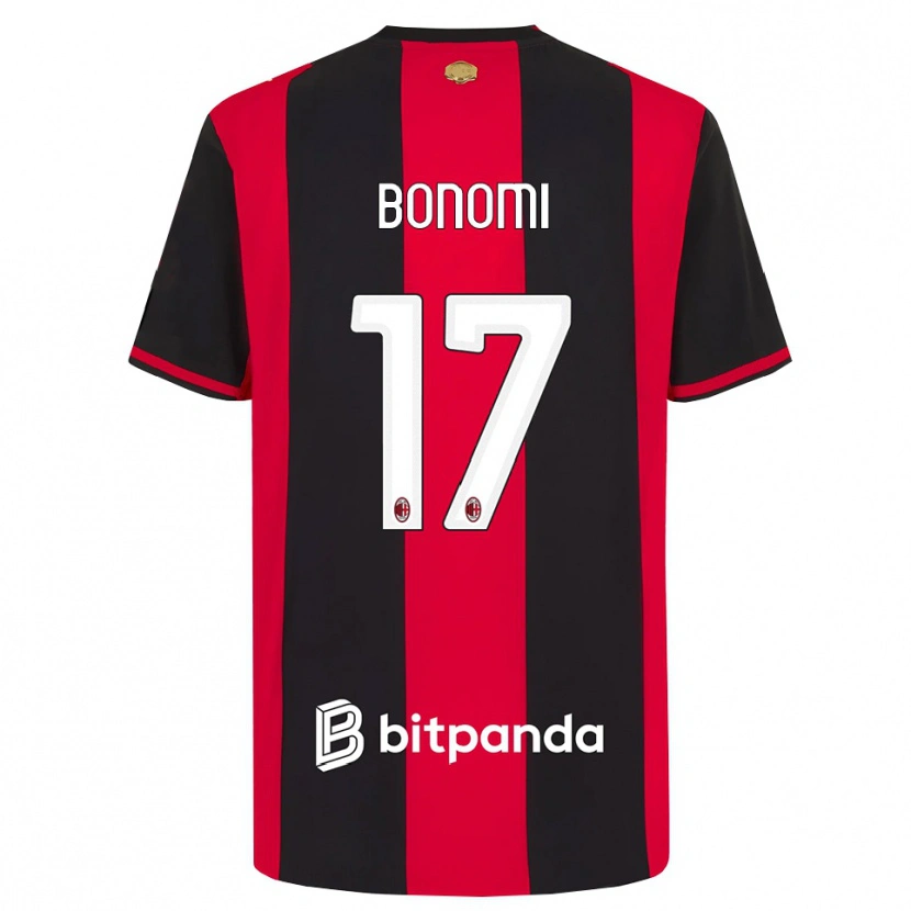 Danxen Criança Camisola Francesco Bonomi #17 Vermelho Preto Branco Principal 2026/27 Camisa