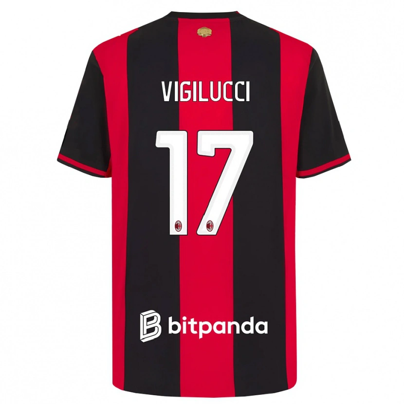 Danxen Criança Camisola Valery Vigilucci #17 Vermelho Preto Branco Principal 2026/27 Camisa