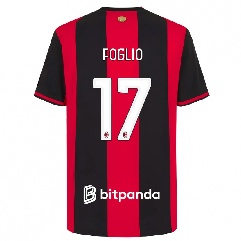 Danxen Criança Camisola Christian Foglio #17 Vermelho Preto Branco Principal 2026/27 Camisa