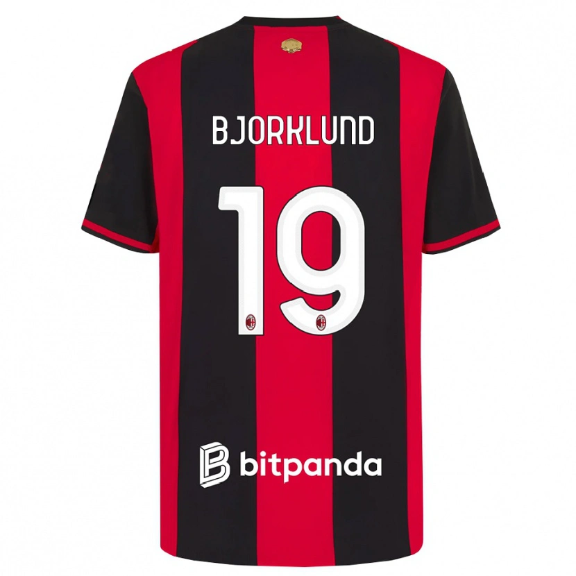 Danxen Criança Camisola Lukas Bjorklund #19 Vermelho Preto Branco Principal 2026/27 Camisa