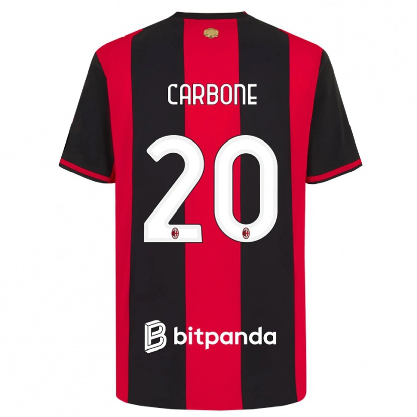 Danxen Criança Camisola Emanuele Carbone #20 Vermelho Preto Branco Principal 2026/27 Camisa