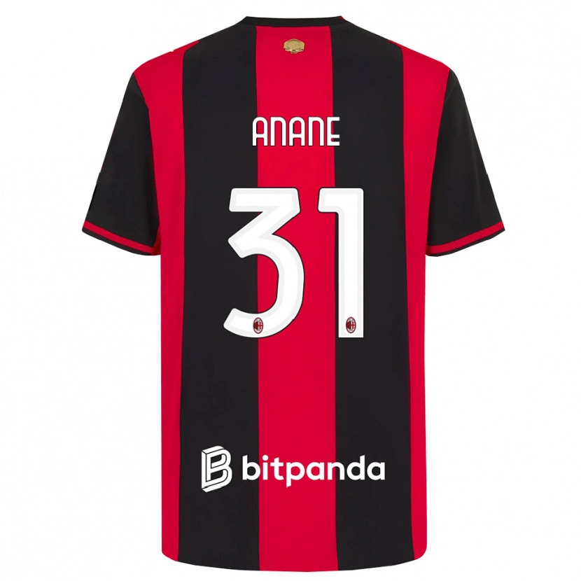 Danxen Criança Camisola Emmanuel Anane #31 Vermelho Preto Branco Principal 2026/27 Camisa