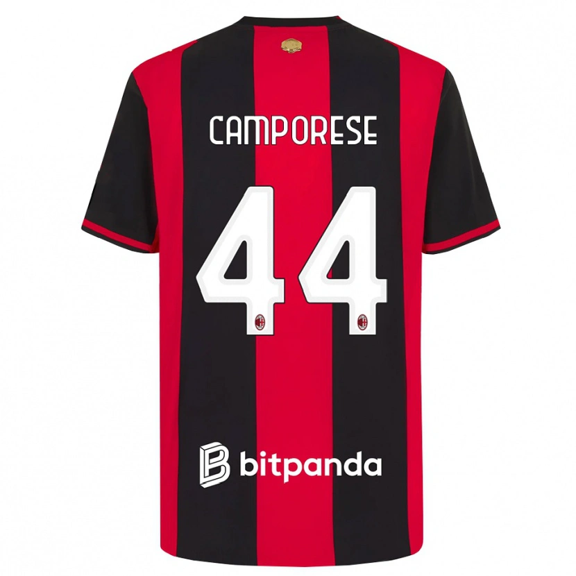 Danxen Criança Camisola Michele Camporese #44 Vermelho Preto Branco Principal 2026/27 Camisa