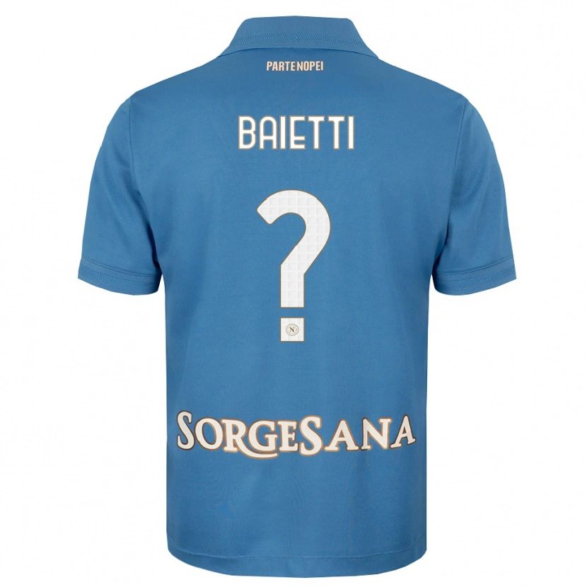 Danxen Criança Camisola Francesco Baietti #0 Azul Bruma Branco Principal 2026/27 Camisa