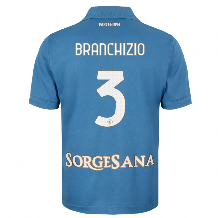 Danxen Criança Camisola Agostino Branchizio #3 Azul Bruma Branco Principal 2026/27 Camisa