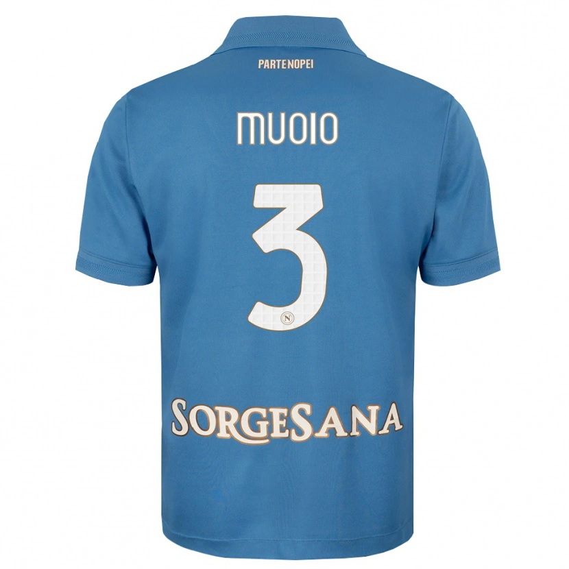 Danxen Criança Camisola Gabriele Muoio #3 Azul Bruma Branco Principal 2026/27 Camisa