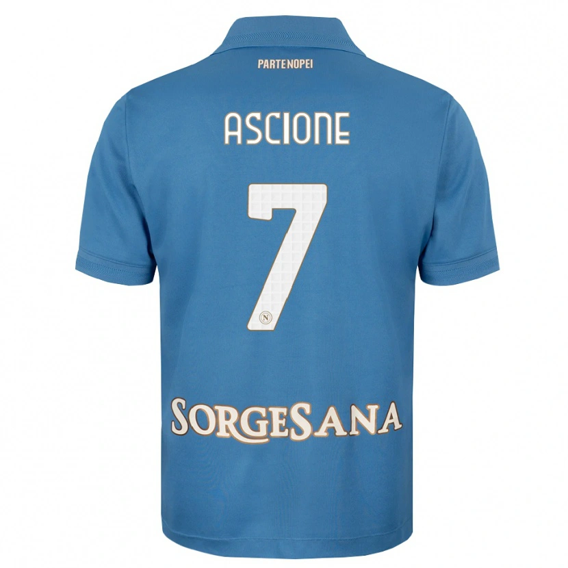 Danxen Criança Camisola Simone Ascione #7 Azul Bruma Branco Principal 2026/27 Camisa