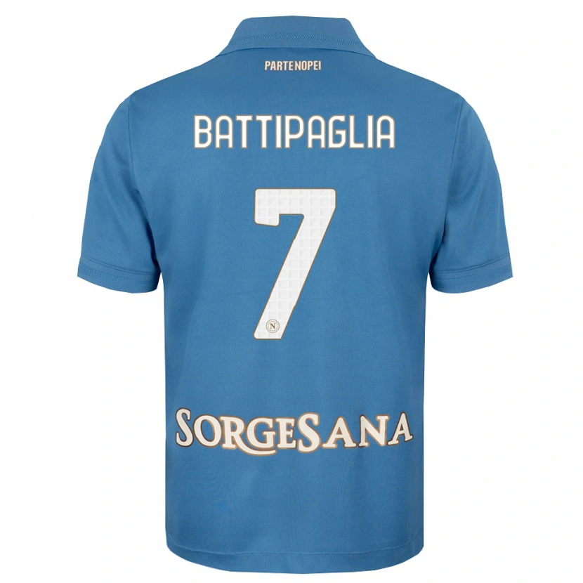 Danxen Criança Camisola Antonio Battipaglia #7 Azul Bruma Branco Principal 2026/27 Camisa
