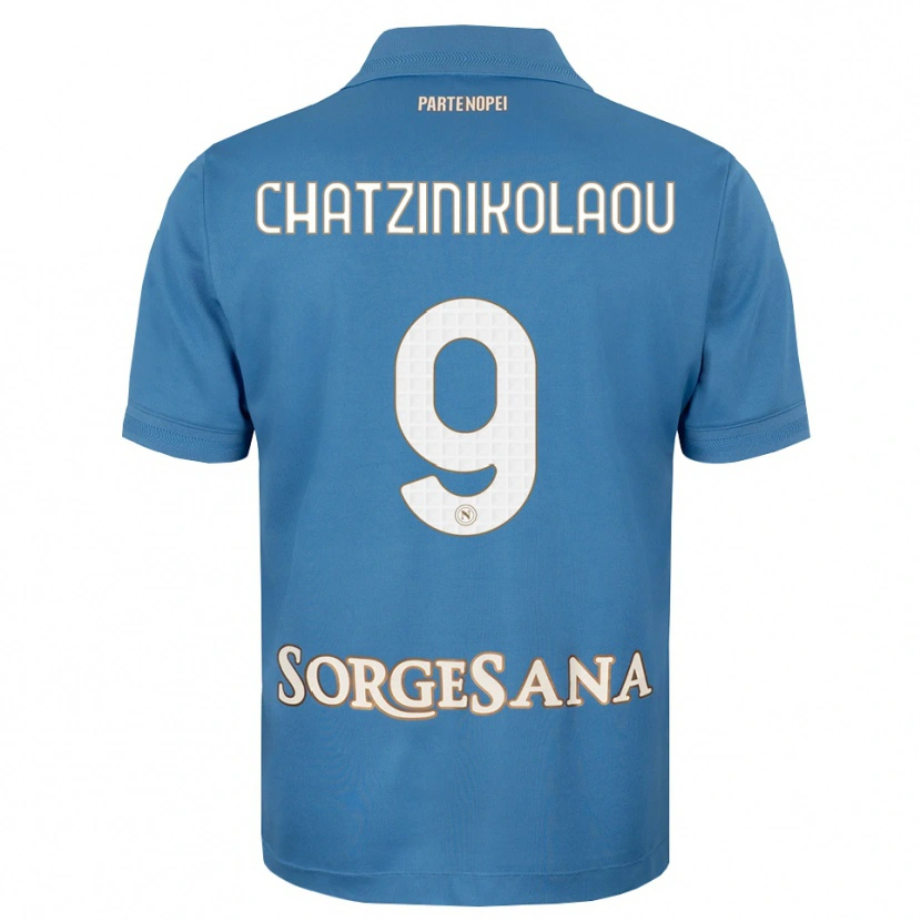 Danxen Criança Camisola Despoina Chatzinikolaou #9 Azul Bruma Branco Principal 2026/27 Camisa