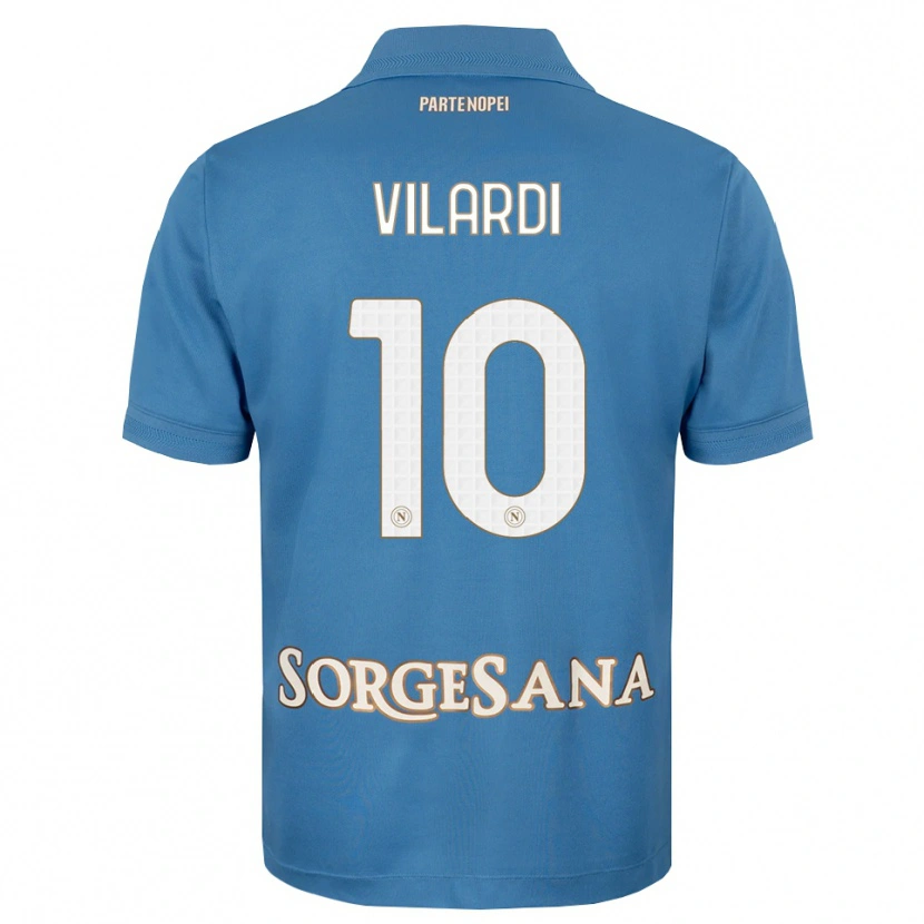 Danxen Criança Camisola Mario Vilardi #10 Azul Bruma Branco Principal 2026/27 Camisa
