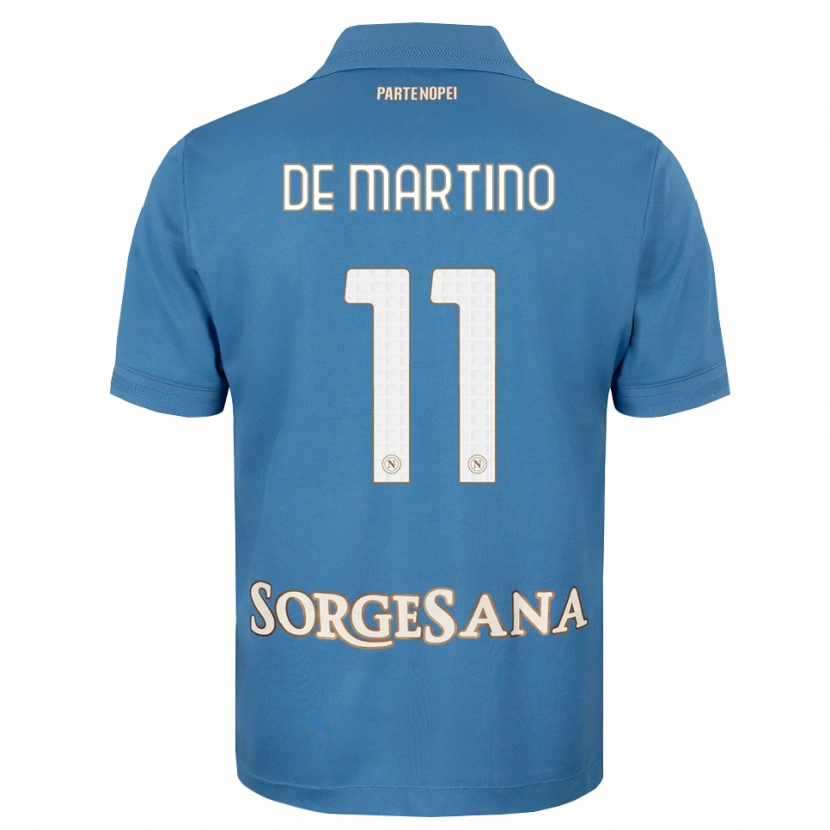Danxen Criança Camisola Giuseppe De Martino #11 Azul Bruma Branco Principal 2026/27 Camisa