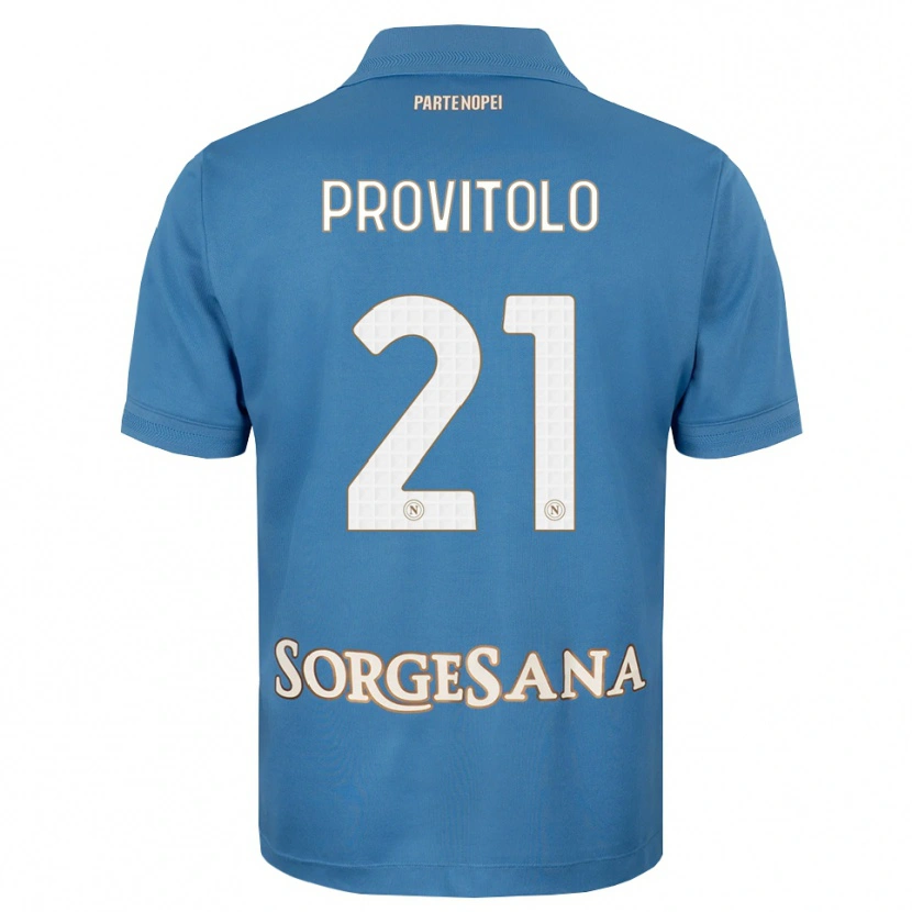 Danxen Criança Camisola Vincenzo Provitolo #21 Azul Bruma Branco Principal 2026/27 Camisa