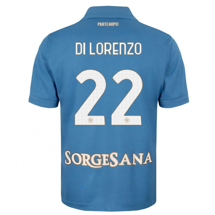 Danxen Criança Camisola Giovanni Di Lorenzo #22 Azul Bruma Branco Principal 2026/27 Camisa