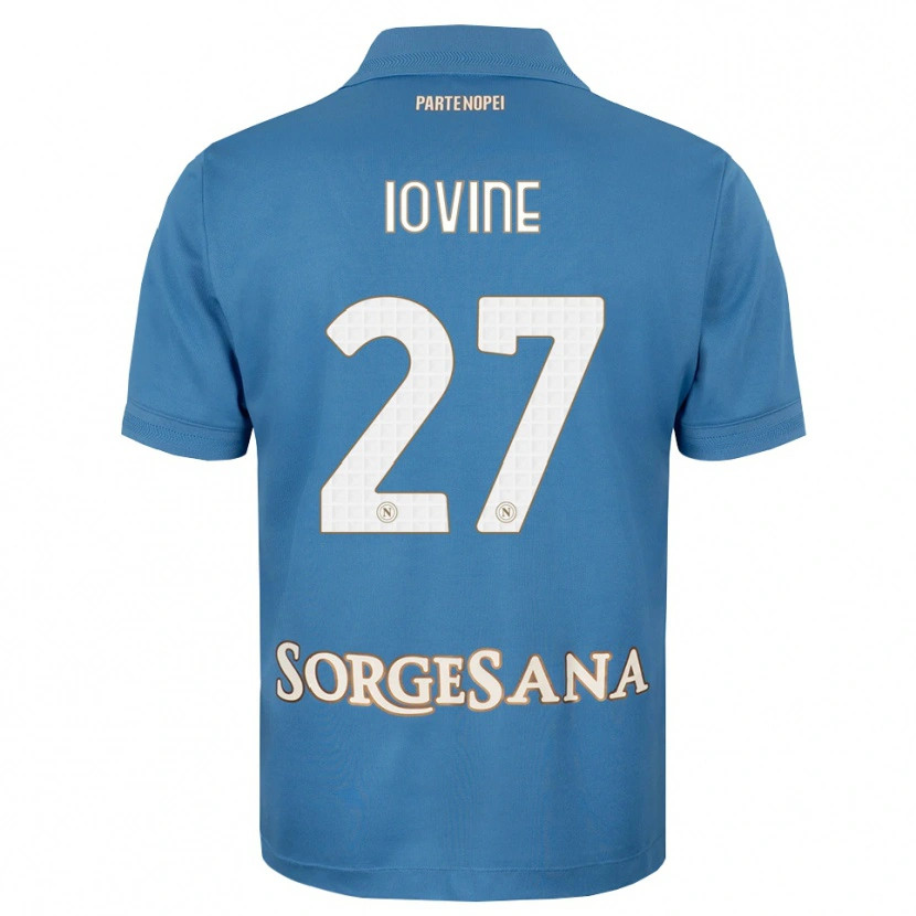 Danxen Criança Camisola Andrea Iovine #27 Azul Bruma Branco Principal 2026/27 Camisa