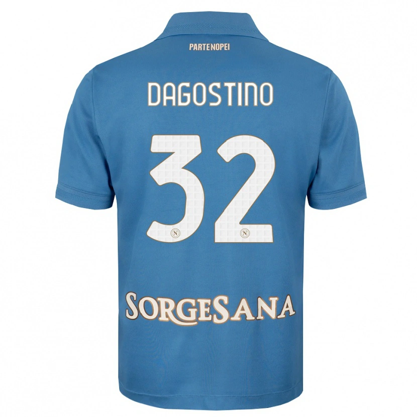 Danxen Criança Camisola Giuseppe Dagostino #32 Azul Bruma Branco Principal 2026/27 Camisa