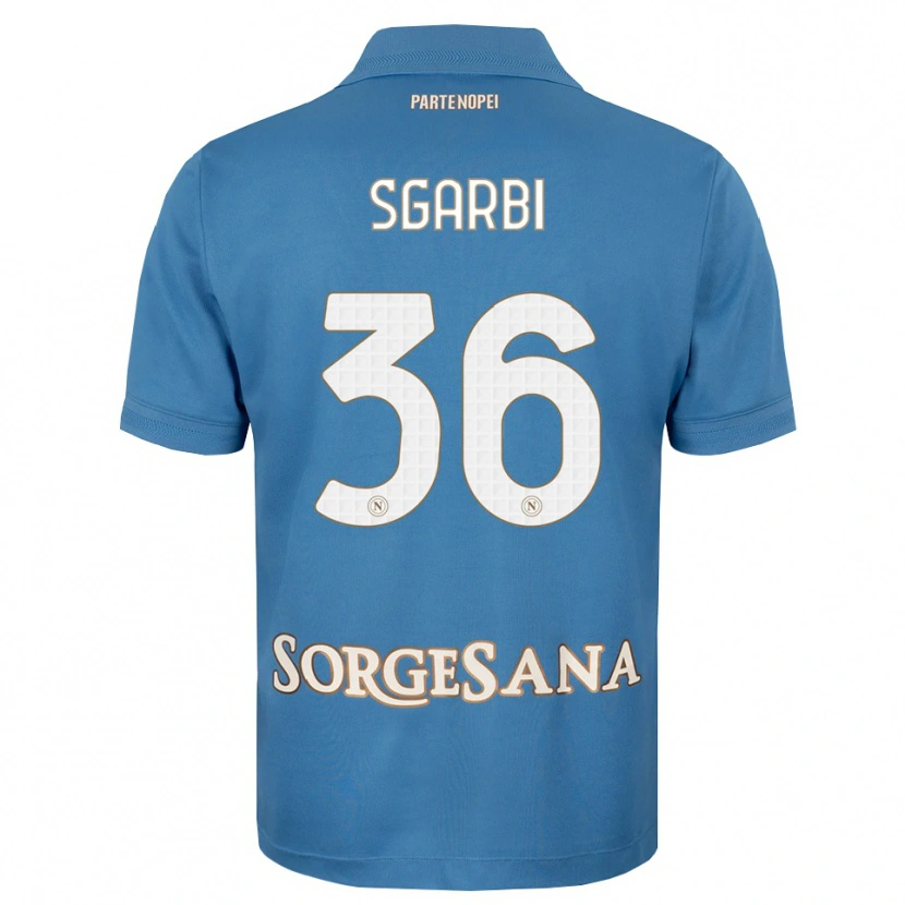 Danxen Criança Camisola Lorenzo Sgarbi #36 Azul Bruma Branco Principal 2026/27 Camisa