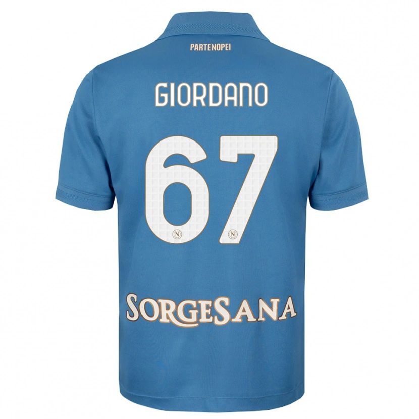 Danxen Criança Camisola Michela Giordano #67 Azul Bruma Branco Principal 2026/27 Camisa