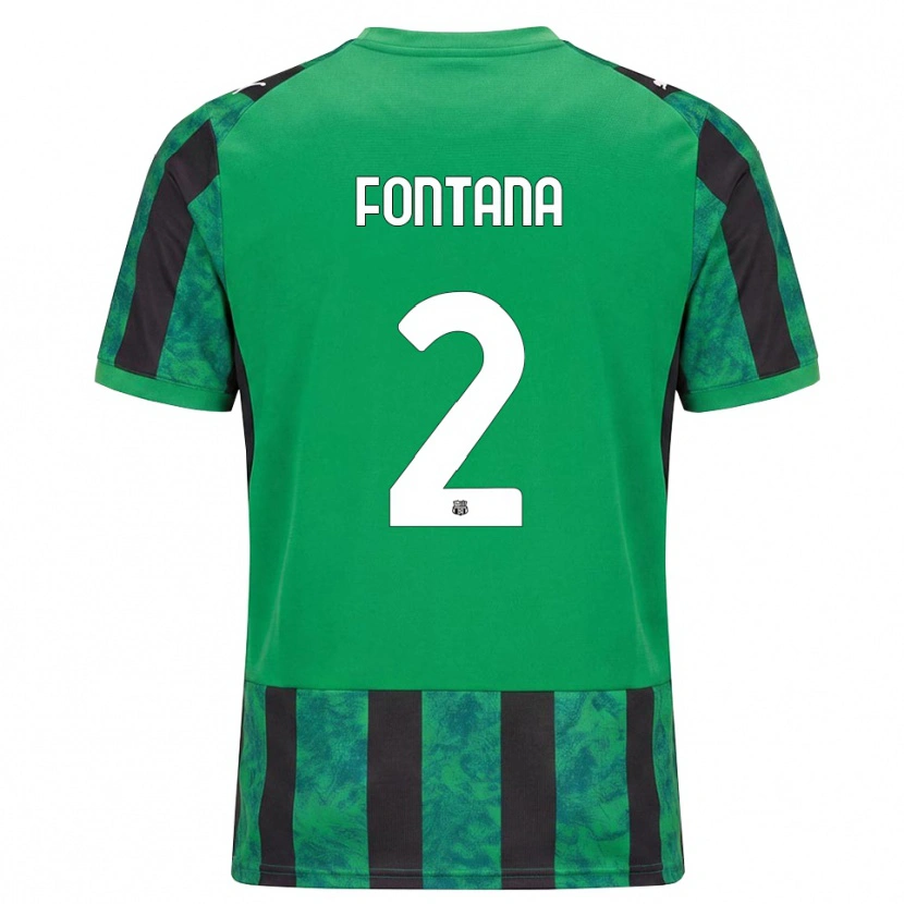 Danxen Criança Camisola Fabrizio Fontana #2 Verde Preto Branco Principal 2026/27 Camisa