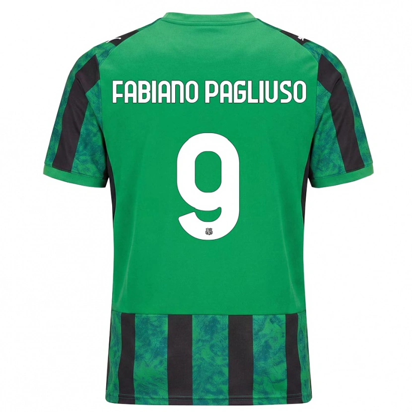 Danxen Criança Camisola Paolo Fabiano Pagliuso #9 Verde Preto Branco Principal 2026/27 Camisa