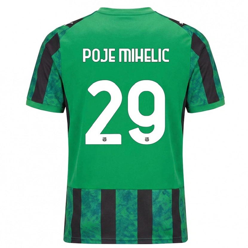 Danxen Criança Camisola Naja Poje Mihelič #29 Verde Preto Branco Principal 2026/27 Camisa