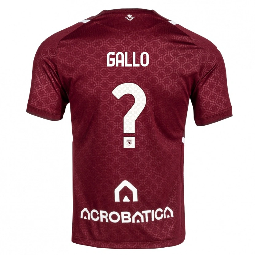 Danxen Criança Camisola Mattia Gallo #0 Bordô Branco Principal 2026/27 Camisa