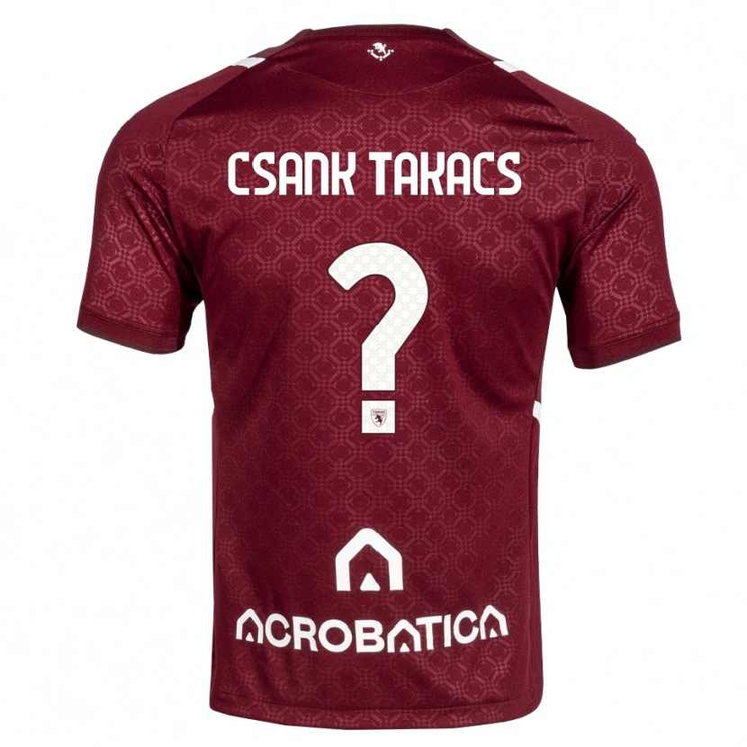 Danxen Criança Camisola Kristóf Csánk-Takács #0 Bordô Branco Principal 2026/27 Camisa